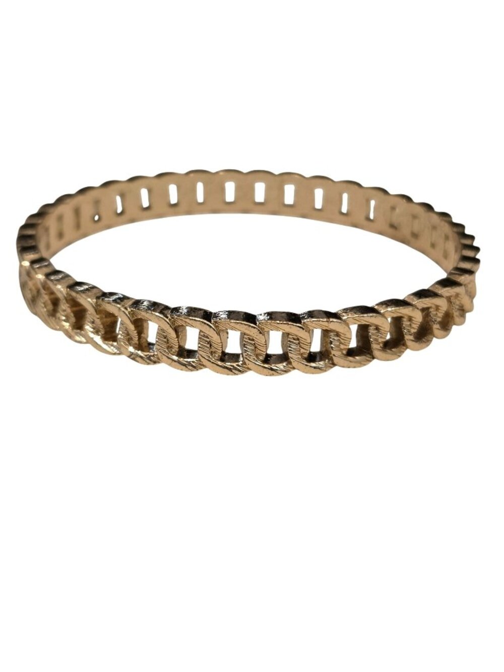 Gold Tone Infinity Open Link 8" Bangle Bracelet